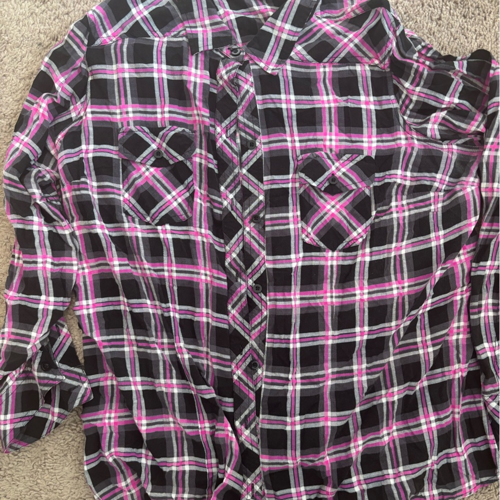 Torrid plaid button down shirt
